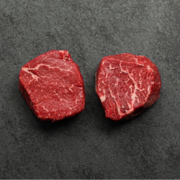 overhead image of raw steak cut from top sirloin beef