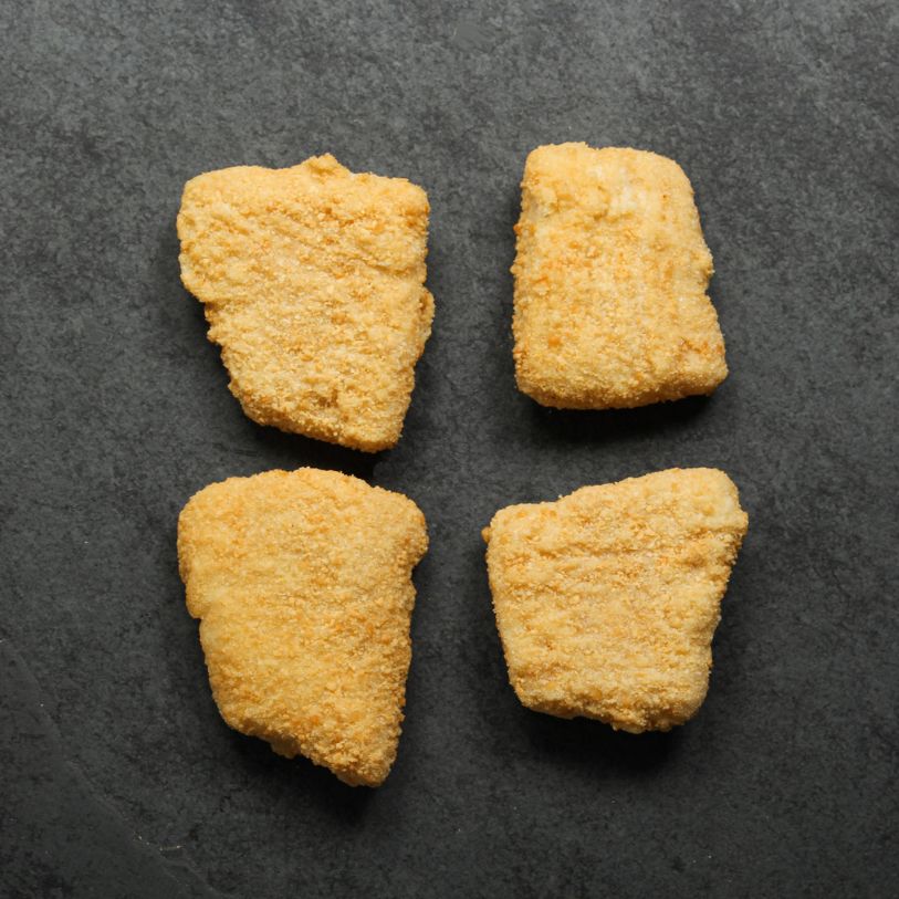 Overhead of Breaded Haddock Portions