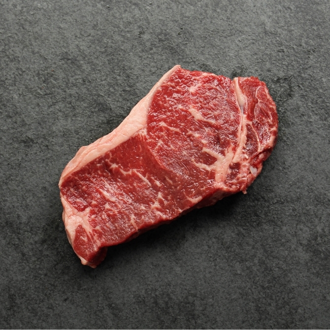 raw new york striploin steak
