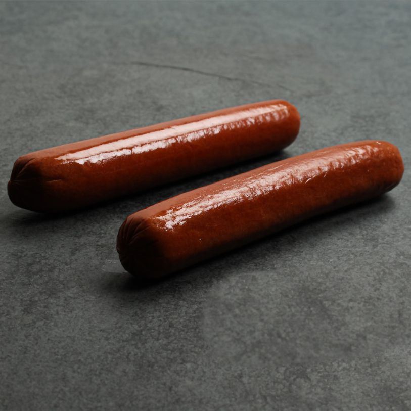 Side Angle of All-Beef Ballpark Hot Dogs