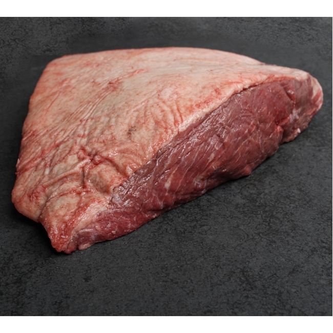side view of a whole raw picanha roast