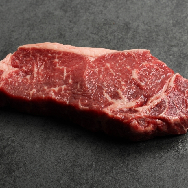 raw new york striploin steak